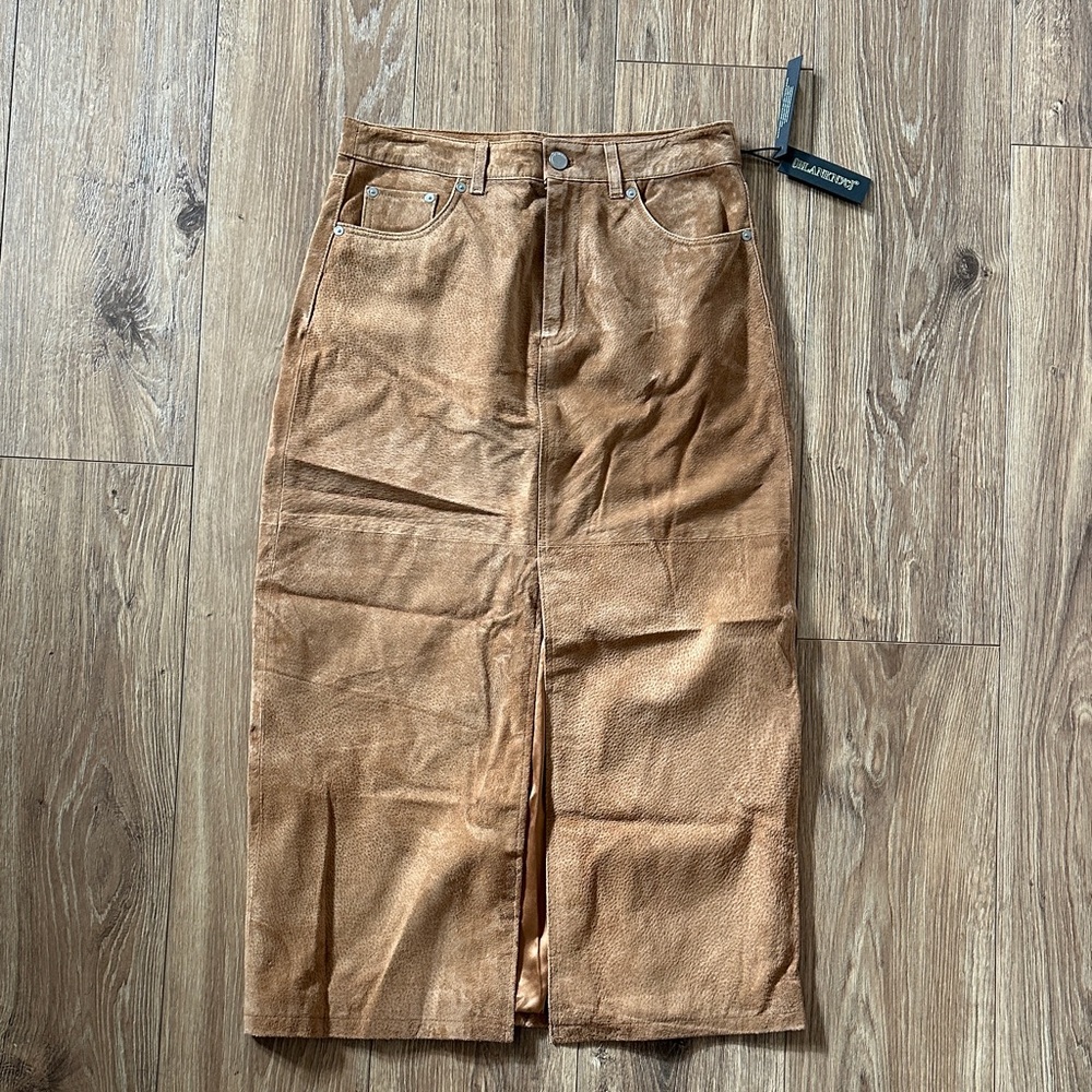Blank NYC Tan Suede Skirt